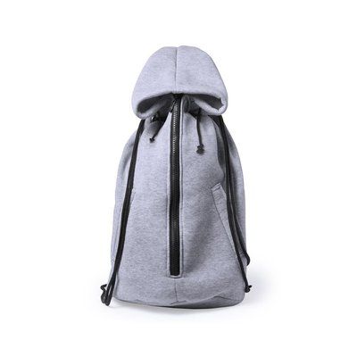 Mochila de cuerdas algodón imitación sudadera Negro