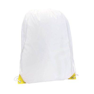 Mochila de cuerdas poliéster 210t cuerpo blanco Amarillo