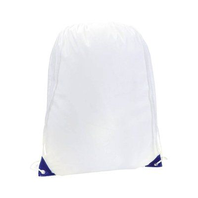 Mochila de cuerdas poliéster 210t cuerpo blanco Azul