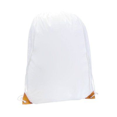 Mochila de cuerdas poliéster 210t cuerpo blanco Naranja