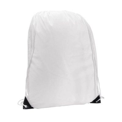 Mochila de cuerdas poliéster 210t cuerpo blanco Negro