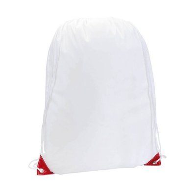 Mochila de cuerdas poliéster 210t cuerpo blanco Rojo