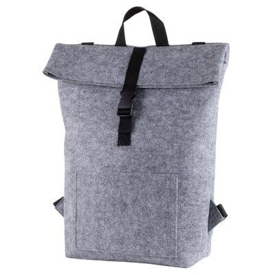 Mochila de fieltro RPET y cierre de clic Gris