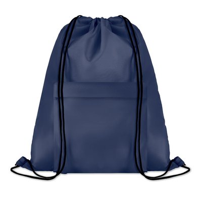 Mochila grande de cuerdas con bolsillo frontal Azul