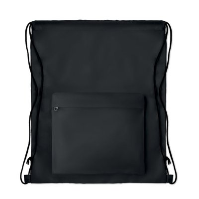 Mochila grande de cuerdas con bolsillo frontal