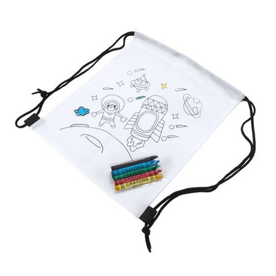 Mochila infantil con dibujo para colorear