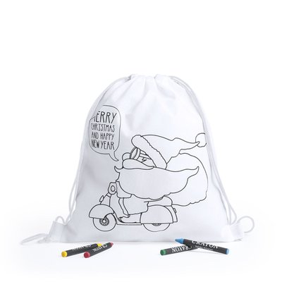 Mochila infantil non-woven para colorear con motivos navideños 