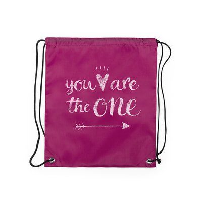 Mochila infantil de poliéster con cuerdas color negro Fucsi