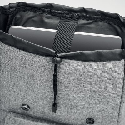 Mochila jaspeada de poliéster con cierre magnético