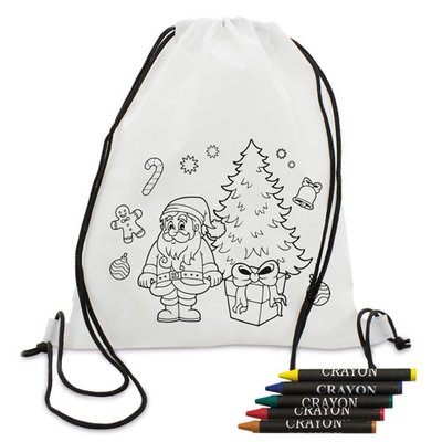 Mochila de navidad para colorear Christmas