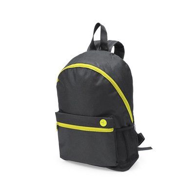 Mochila Negra Bicolor con Salida Auriculares Amarillo
