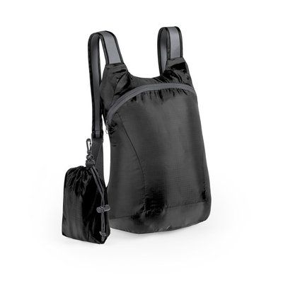 Mochila plegable en ripstop Negro