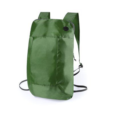 Mochila plegable en poliéster con cremallera y salida de auriculares Ver