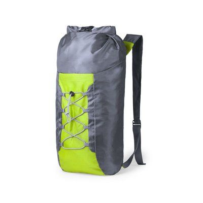 Mochila plegable técnica personalizada de poliéster y ripstop Verde Claro