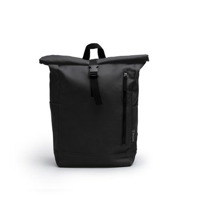 Mochila de poliéster apertura extensible Negro