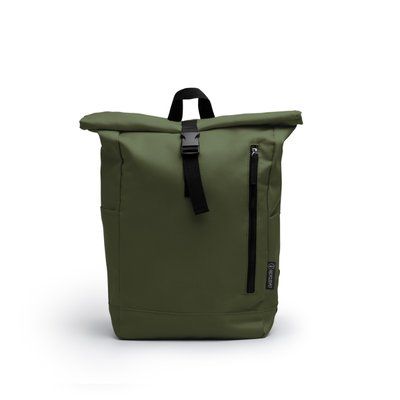 Mochila de poliéster apertura extensible Verde Oscuro