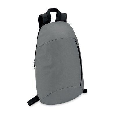 Mochila en poliéster con cremallera lateral y bolsillo delantero