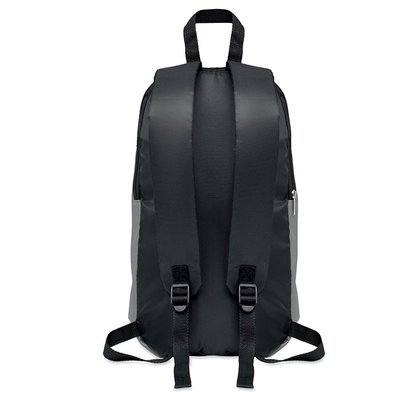 Mochila en poliéster con cremallera lateral y bolsillo delantero