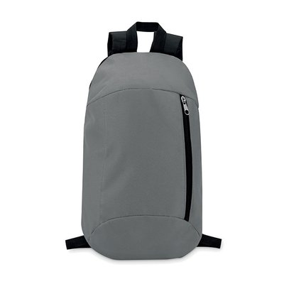 Mochila en poliéster con cremallera lateral y bolsillo delantero