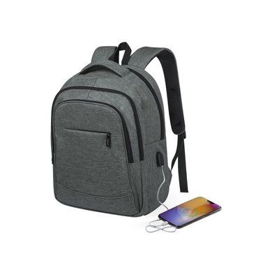 Mochila Poliéster Portátil 15'' con cable Gris