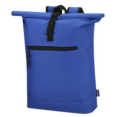 Mochila de poliéster RPET rolltop Azul