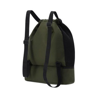 Mochila PU cierre cordón y bolsillo para zapatos