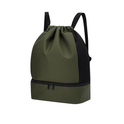 Mochila PU cierre cordón y bolsillo para zapatos