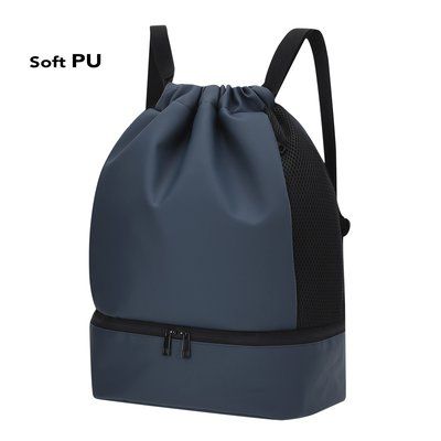 Mochila PU cierre cordón y bolsillo para zapatos