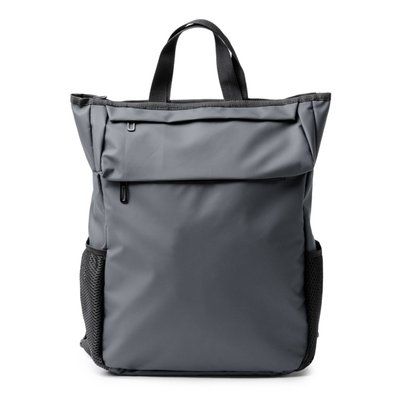 Mochila de PU con solapa exterior con bolsillos Gris
