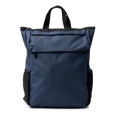 Mochila de PU con solapa exterior con bolsillos Marino