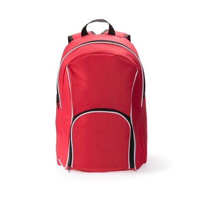 Mochila reforzada con rebite blanco Roj