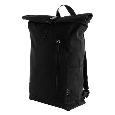 Mochila roll-top en canvas reciclado Negro