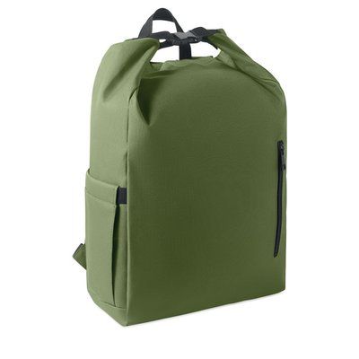 Mochila roll top para portátil 15 pulgadas Verde Militar