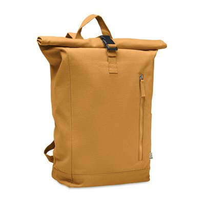Mochila roll top reciclada Ocre