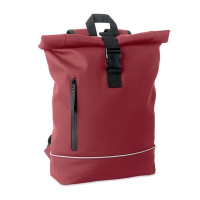 Mochila rolltop PU portátil 15 Burdeos