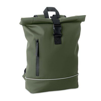 Mochila rolltop PU portátil 15 Verde Oscuro