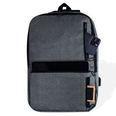 Mochila RPET Acolchada 3 Bolsillos Frontales