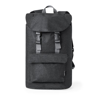 Mochila RPET Ecológica con Solapa Neg