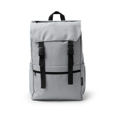 Mochila RPET con solapa ajustable Gris