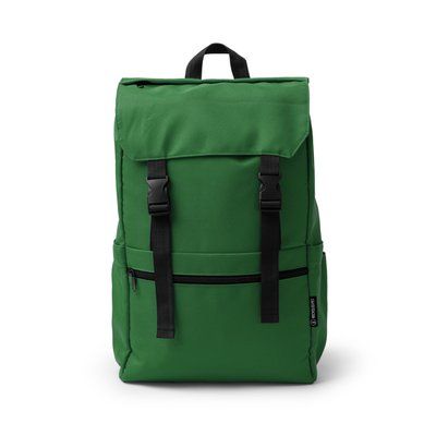 Mochila RPET con solapa ajustable Verde Oscuro