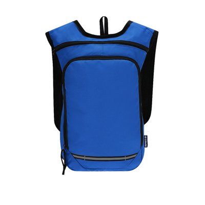 Mochila RPET con tiras reflectantes Azul