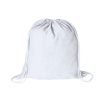 Mochila saco de color tejido en algodón 100% Blanco