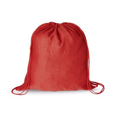 Mochila saco de color tejido en algodón 100% Roj