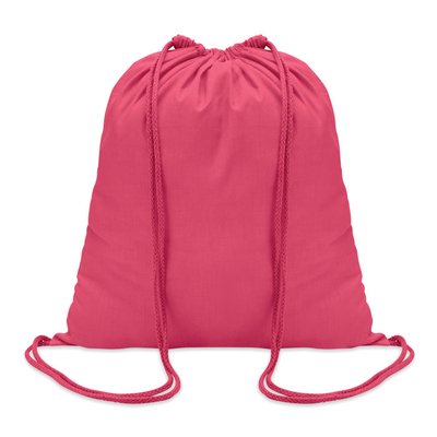 Mochila Saco de Cuerdas y Algodón Fucsia