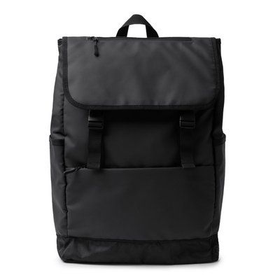 Mochila con solapa de PU Leather Negro