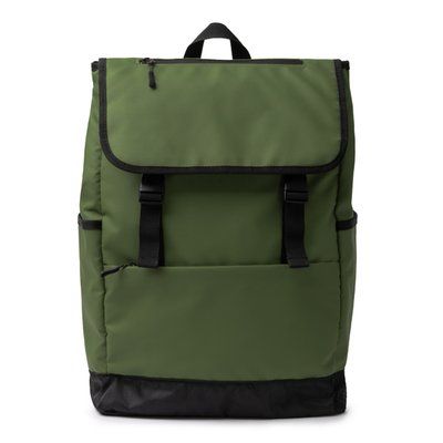 Mochila con solapa de PU Leather Verde Oscuro Talla Única Adulto