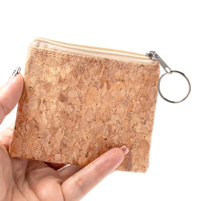 Monedero de corcho con anilla para llaves