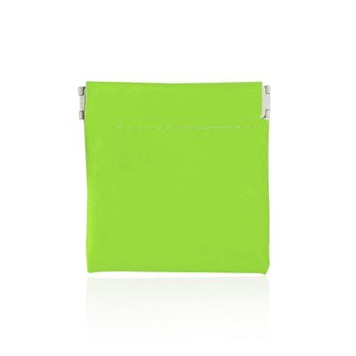 Monedero Flúor PVC Apertura a Presión Verde Fluor