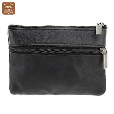 Monedero Piel con 2 Cremalleras