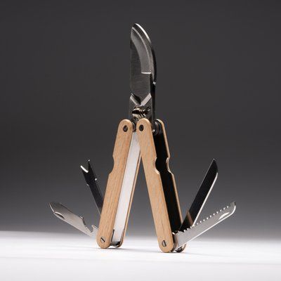Multiherramienta acero inox. con mango de bambú
